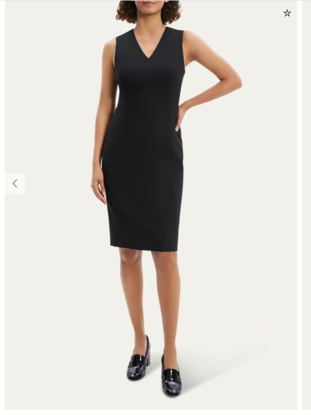 New Theory Vneck Slim Midi Sheath Dress in wool